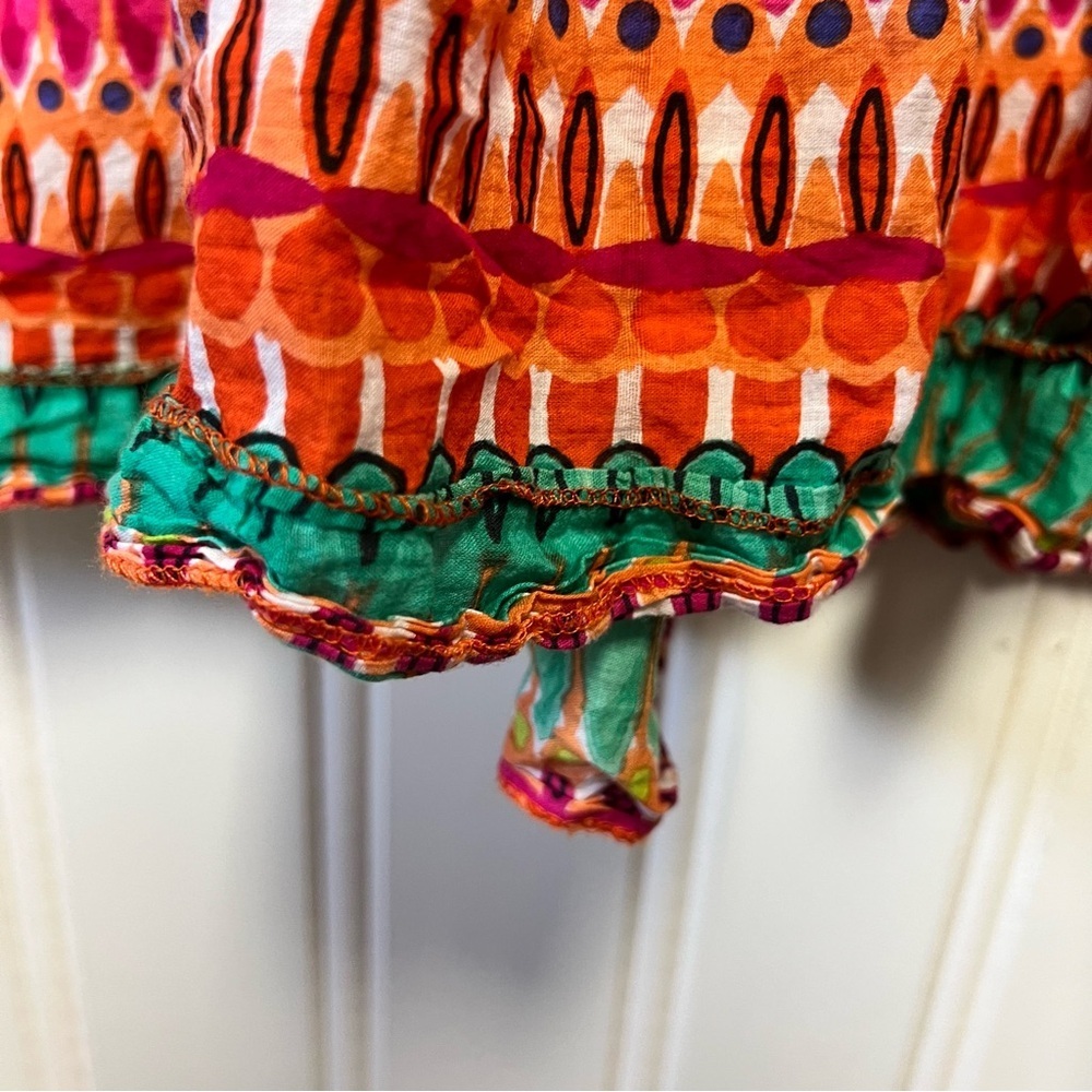 Jane Ashley Boho Tiered Maxi Skirt XL Colorful Festival Cotton India - Picture 5 of 6